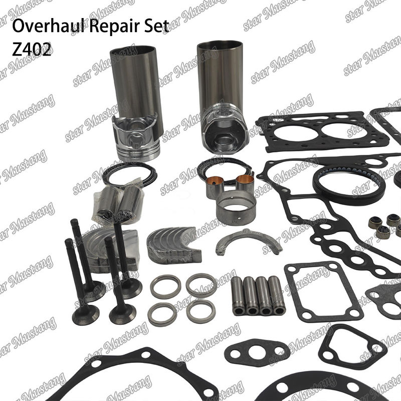 Z402 Kit de reparación y reconstrucción del cilindro de revestimiento de pistón con pin Kit de válvula del asiento de la válvula Guía Kit de juntas para el motor Kubota