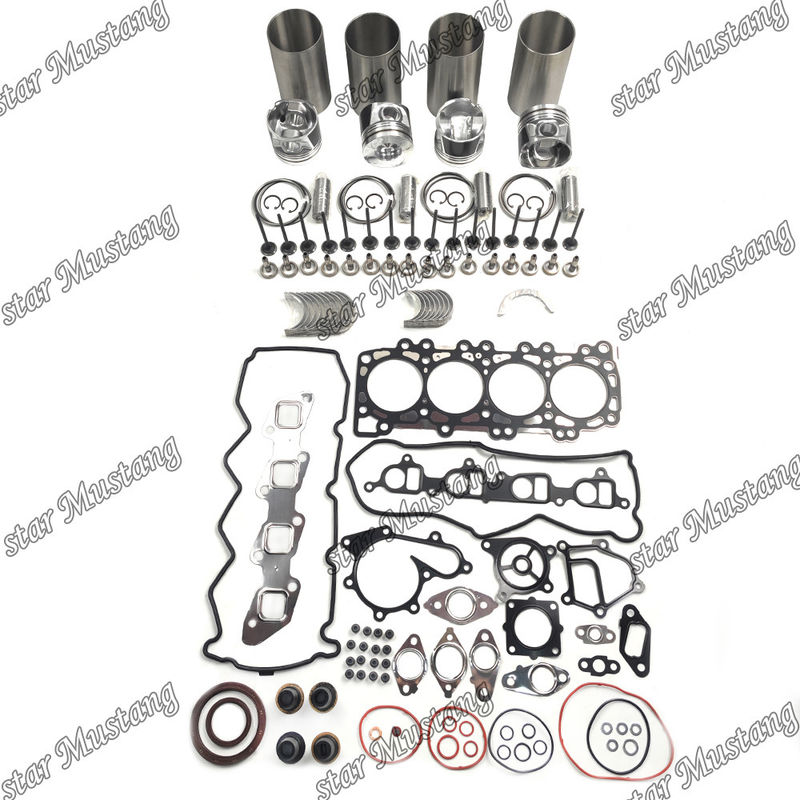 YD25 Kit de reparación y reconstrucción del cilindro de revestimiento de pistón con kit de pines de válvulas de asiento de válvulas de guía de juntas para el motor Kubota
