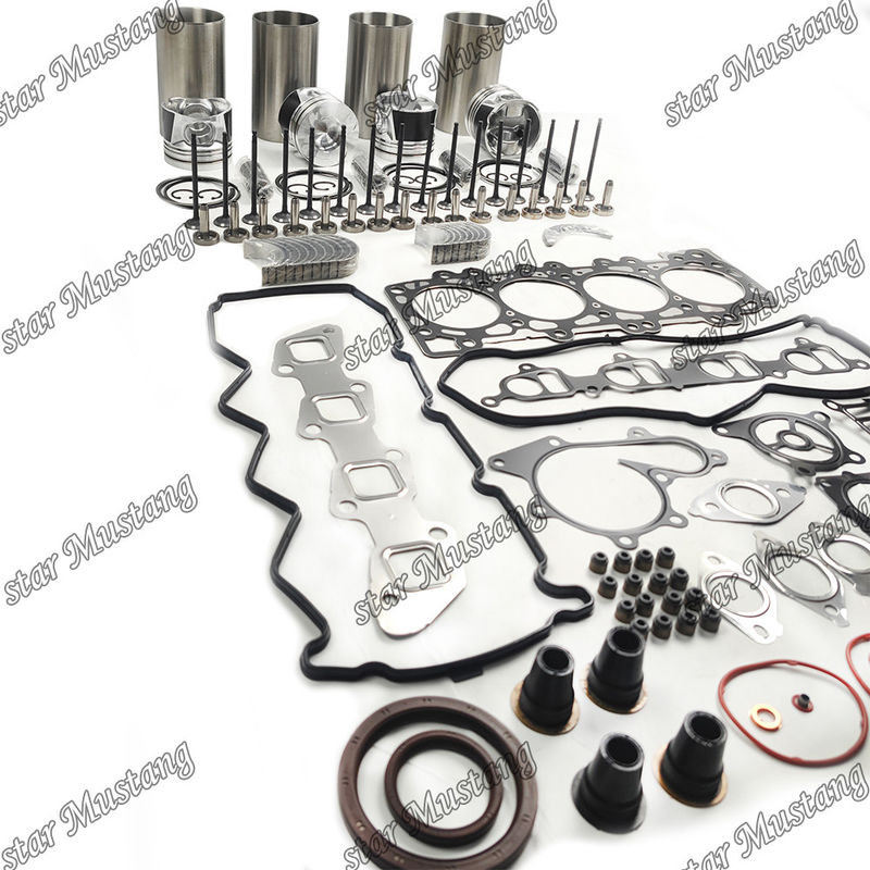YD25 Kit de reparación y reconstrucción del cilindro de revestimiento de pistón con kit de pines de válvulas de asiento de válvulas de guía de juntas para el motor Kubota