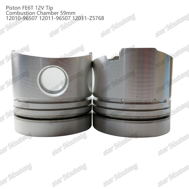 FE6T Motor pistón 12V Cámara de tamaño 59mm 3x2x4mm 12010-96507 12011-96507 12011-Z5768 Para las piezas de repuesto del motor Nissan
