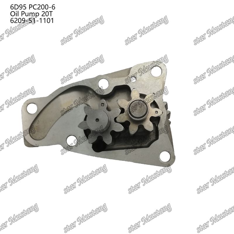 Bomba de aceite 6D95 PC200-6 20T 6209-51-1101 para repuestos de motores Kumatsu