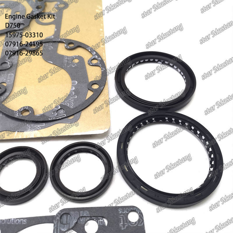 D750 Conjunto de juntas completas Junta de juntas de cabeza 15975-03310 superior 07916-24195 inferior 07916-29865 adecuado para Kubota