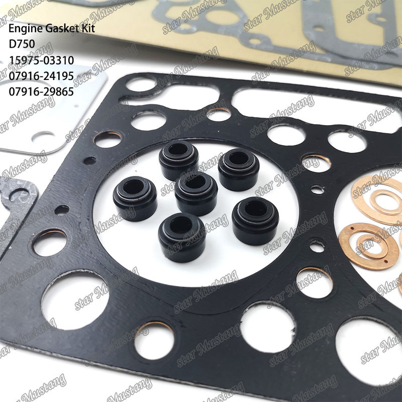 D750 Conjunto de juntas completas Junta de juntas de cabeza 15975-03310 superior 07916-24195 inferior 07916-29865 adecuado para Kubota