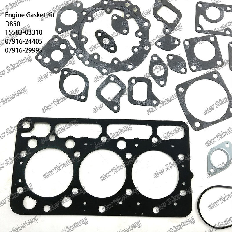 D850 Conjunto de juntas completas Junta de juntas de cabeza 15583-03310 07916-24405 superior 07916-29995 inferior Adecuado para Kubota