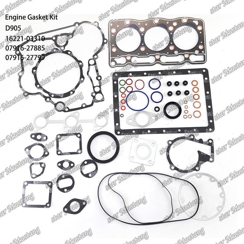 D905 Conjunto de juntas completas Junta de juntas de cabeza 16221-03310 superior 07916-27885 inferior 07916-27799 adecuado para Kubota