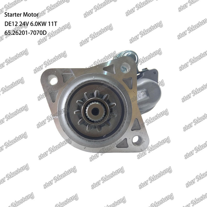 DE12 Motor de arranque de motor 24V 6.0KW 11T 65.26201-7070D Para las piezas de repuesto del motor DOOSAN DAEWOO