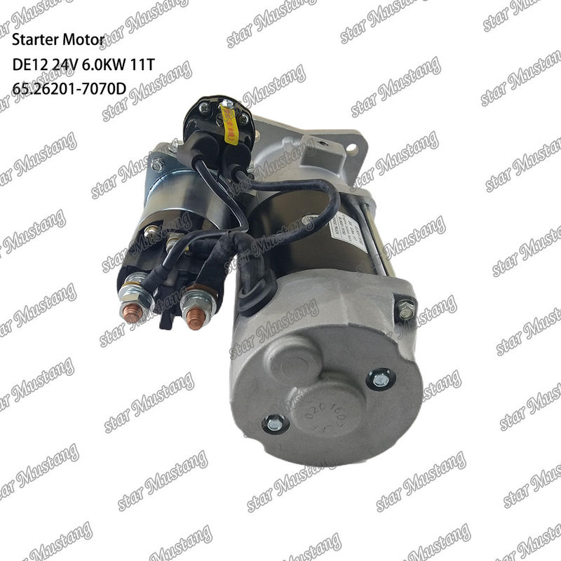 DE12 Motor de arranque de motor 24V 6.0KW 11T 65.26201-7070D Para las piezas de repuesto del motor DOOSAN DAEWOO