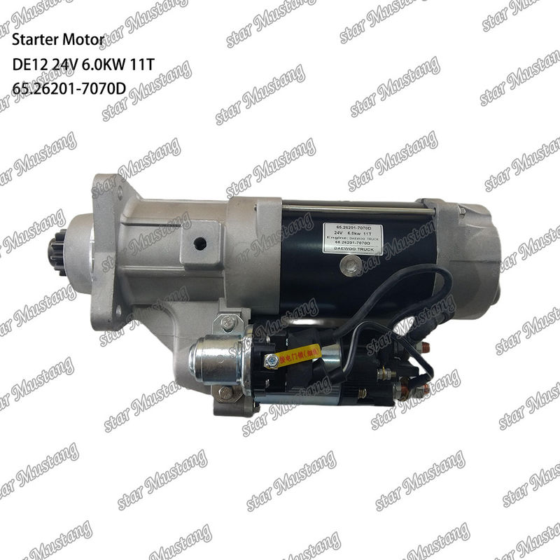 DE12 Motor de arranque de motor 24V 6.0KW 11T 65.26201-7070D Para las piezas de repuesto del motor DOOSAN DAEWOO