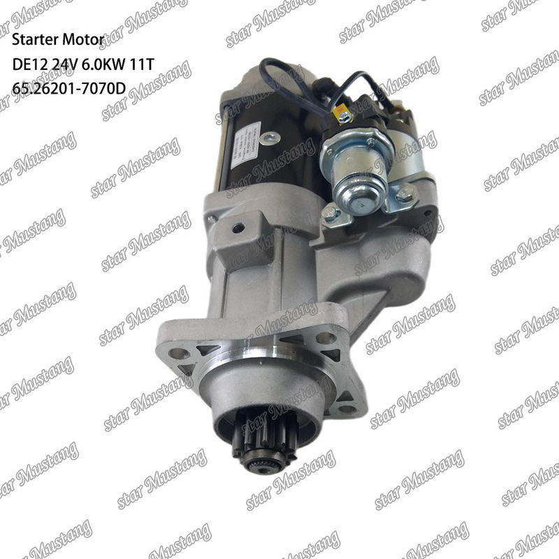 DE12 Motor de arranque de motor 24V 6.0KW 11T 65.26201-7070D Para las piezas de repuesto del motor DOOSAN DAEWOO