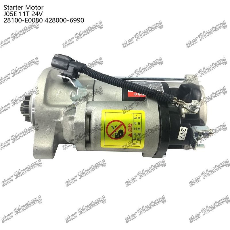 J05E Motor de arranque 11T 24V 28100-E0080 428000-6990 para repuestos de motores HINO