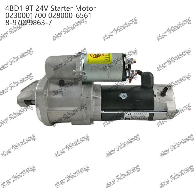 4BD1 Motor de arranque de motor 24V 0230001700 028000-6561 8-97029863-7 para repuestos de motores ISUZU