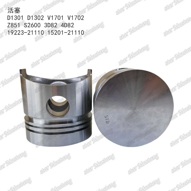 Pistón D1301 D1302 V1701 V1702 Z851 S2600 3D82 4D82 19223-21110 15201-21110 Adecuado para piezas de motor KUBOTA